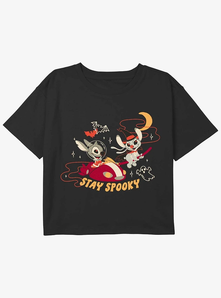 Disney Lilo & Stitch Stay Spooky Youth Girls Boxy T-Shirt