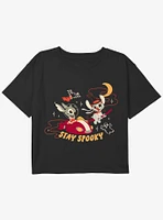 Disney Lilo & Stitch Stay Spooky Youth Girls Boxy T-Shirt