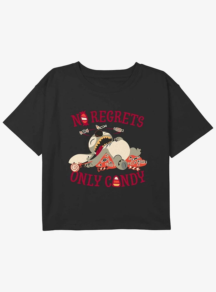 Disney Lilo & Stitch No Regrets Only Candy Youth Girls Boxy T-Shirt