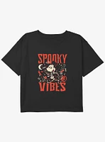 Disney Mickey Mouse Spooky Vibes Youth Girls Boxy T-Shirt