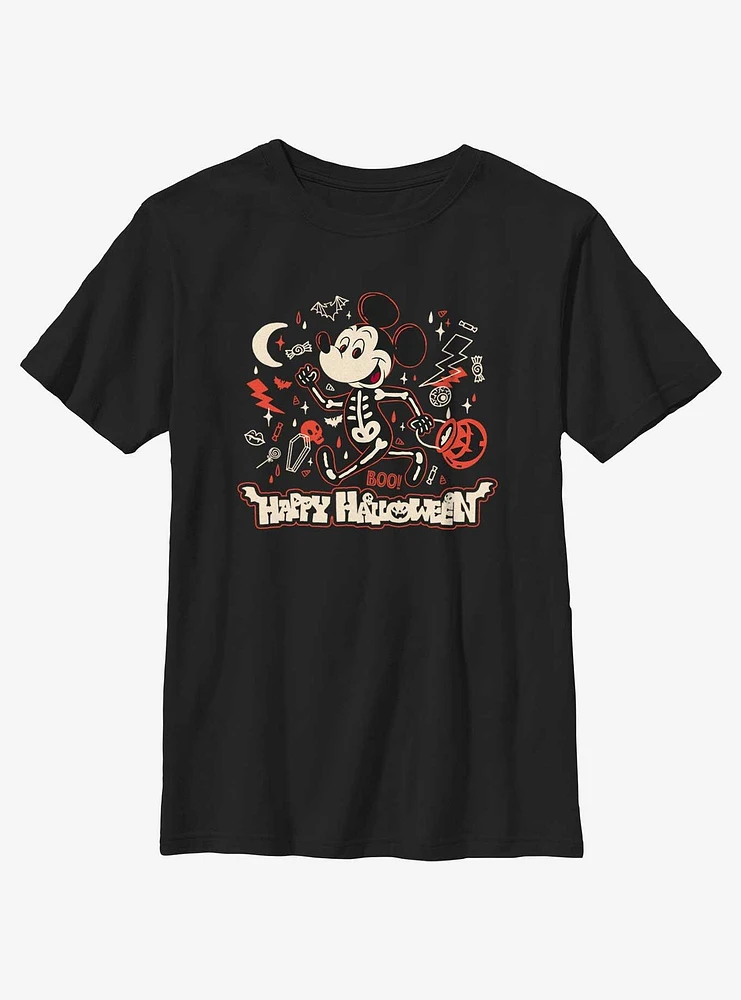 Disney Mickey Mouse Happy Halloween Boo Youth Girls T-Shirt