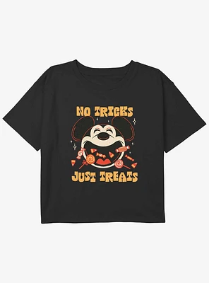 Disney Mickey Mouse No Tricks Just Treats Youth Girls Boxy T-Shirt