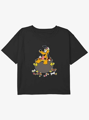 Disney Mickey Mouse Pluto Candies Youth Girls Boxy T-Shirt