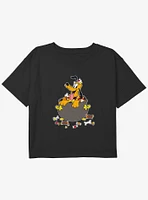 Disney Mickey Mouse Pluto Candies Youth Girls Boxy T-Shirt