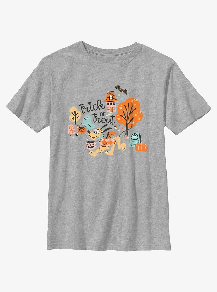 Disney Mickey Mouse Pluto Trick Or Treat Youth Girls T-Shirt