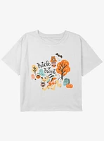 Disney Mickey Mouse Pluto Trick Or Treat Youth Girls Boxy T-Shirt