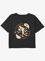 Disney Mickey Mouse Finally Spooky Season Youth Girls Boxy T-Shirt