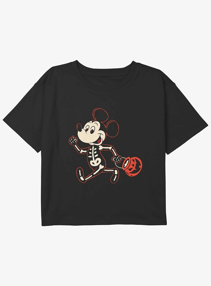 Disney Mickey Mouse Pumpkin Youth Girls Boxy T-Shirt