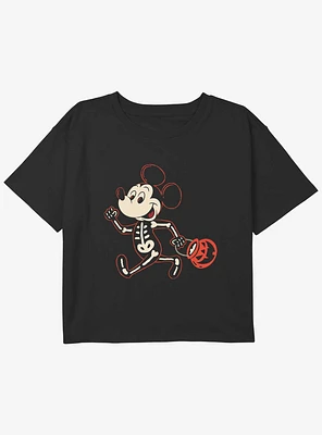 Disney Mickey Mouse Pumpkin Youth Girls Boxy T-Shirt