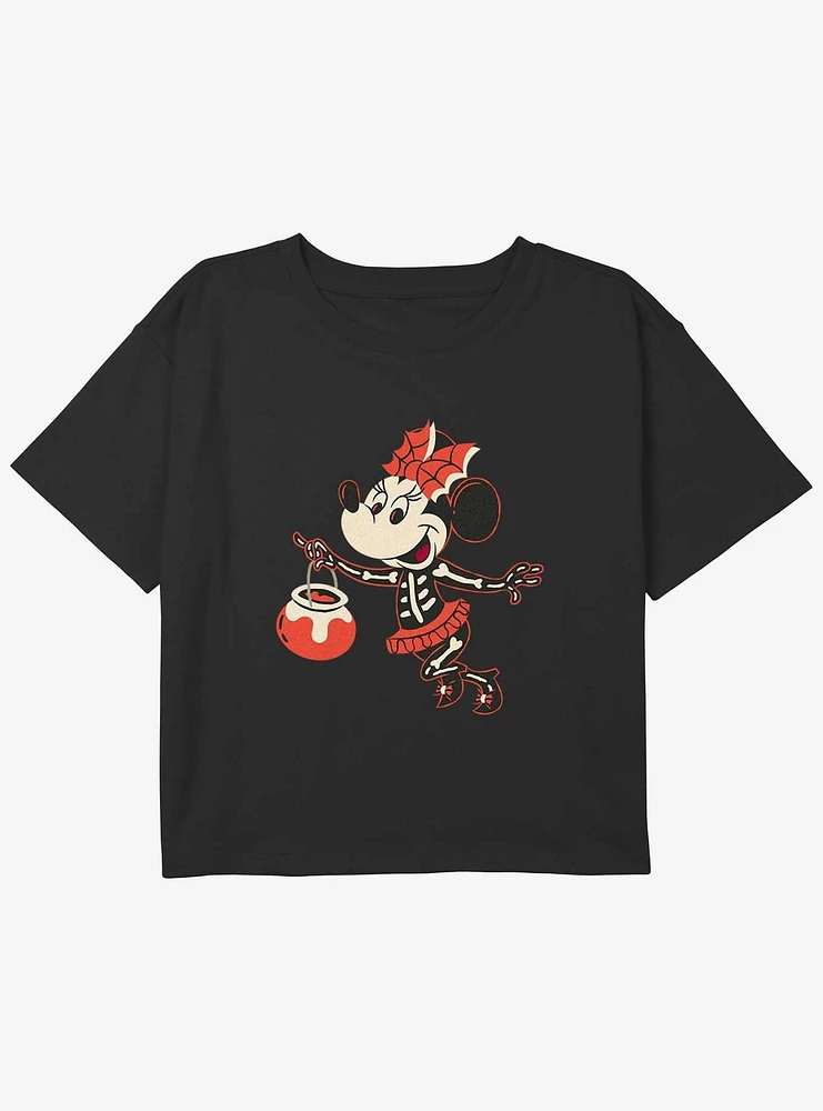 Disney Minnie Mouse Halloween Youth Girls Boxy T-Shirt