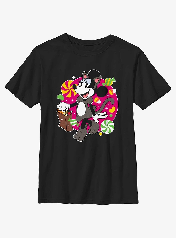 Disney Minnie Mouse Cat Candies Youth Girls T-Shirt