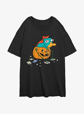 Disney Phineas and Ferb Fang Perry Womens Oversized T-Shirt