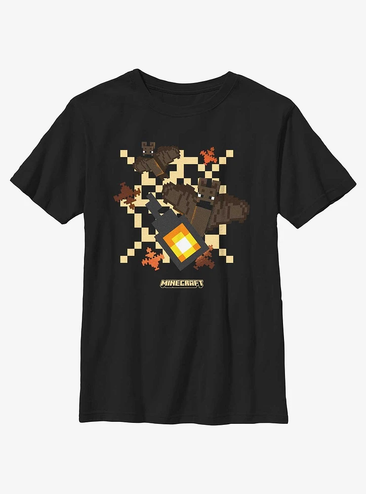 Minecraft Bats And Light Youth Girls T-Shirt