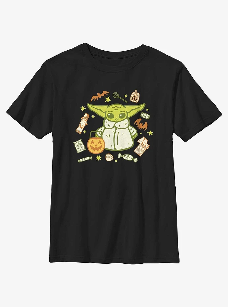 Star Wars The Mandalorian Grogu With Candies Youth Girls T-Shirt