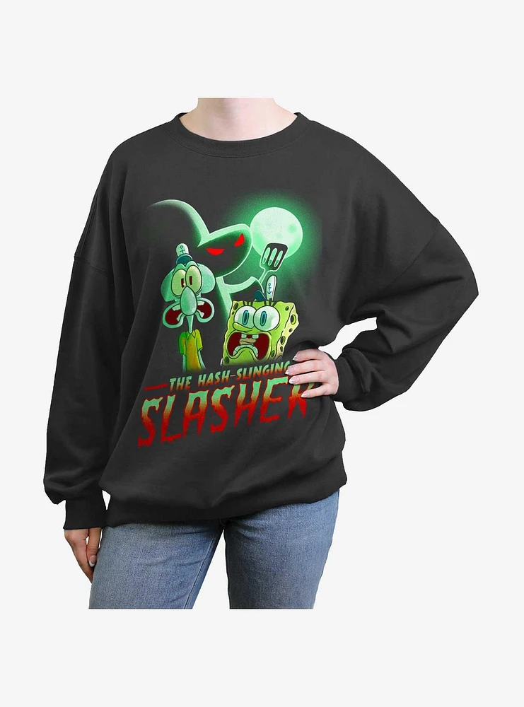 SpongeBob SquarePants Hash Slinging Slasher Womens Oversized Sweatshirt