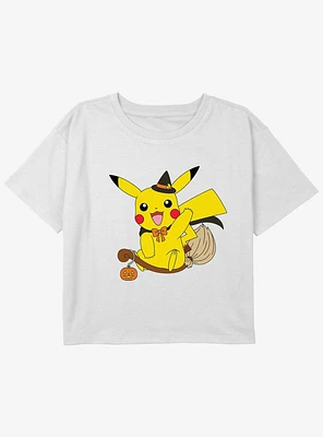 Pokemon Pikachu Witch Youth Girls Boxy T-Shirt