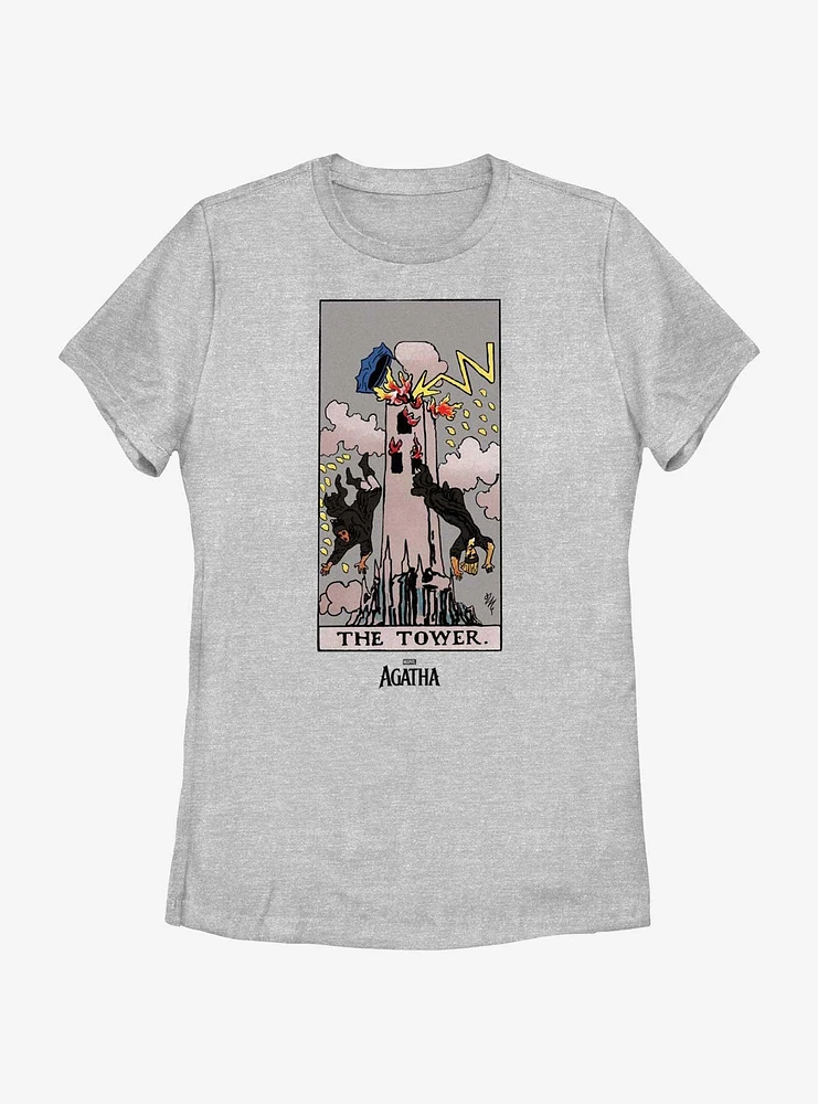 Marvel Agatha The Tower Tarot Card Womens T-Shirt