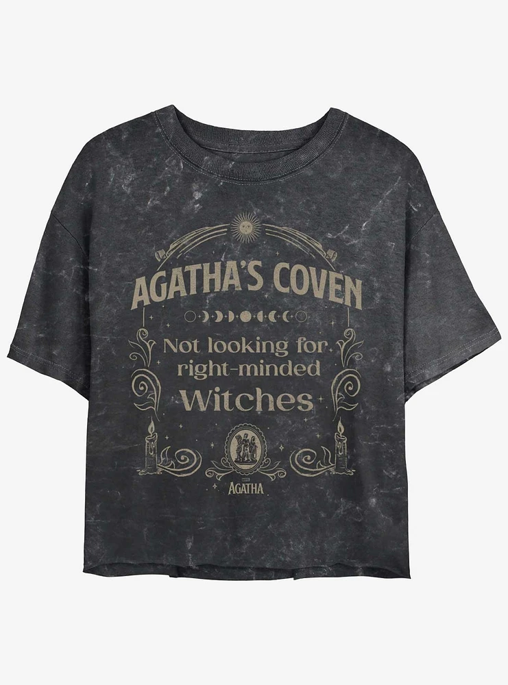 Marvel Agatha Coven Womens Mineral Wash Crop T-Shirt