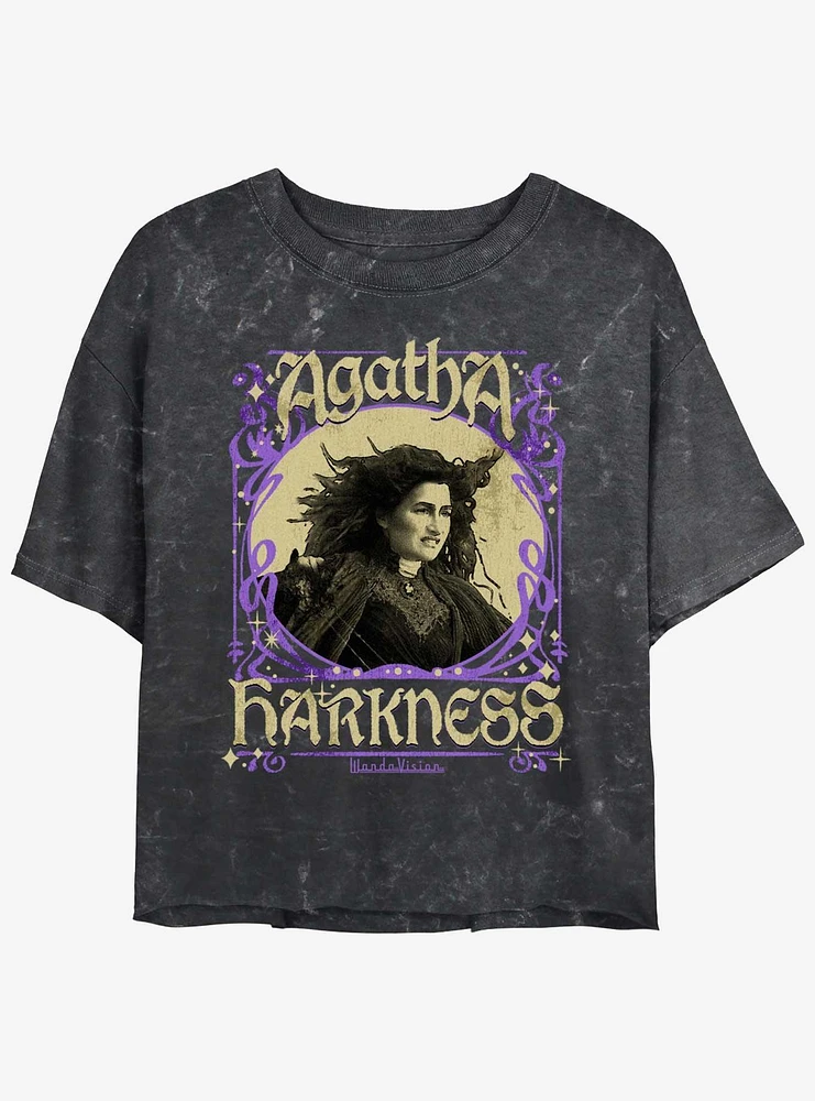 Marvel Agatha Harkness Framed Womens Mineral Wash Crop T-Shirt