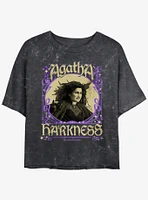 Marvel Agatha Harkness Framed Womens Mineral Wash Crop T-Shirt