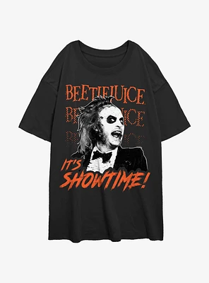 Beetlejuice It's Showtime Womens Oversized T-Shirt