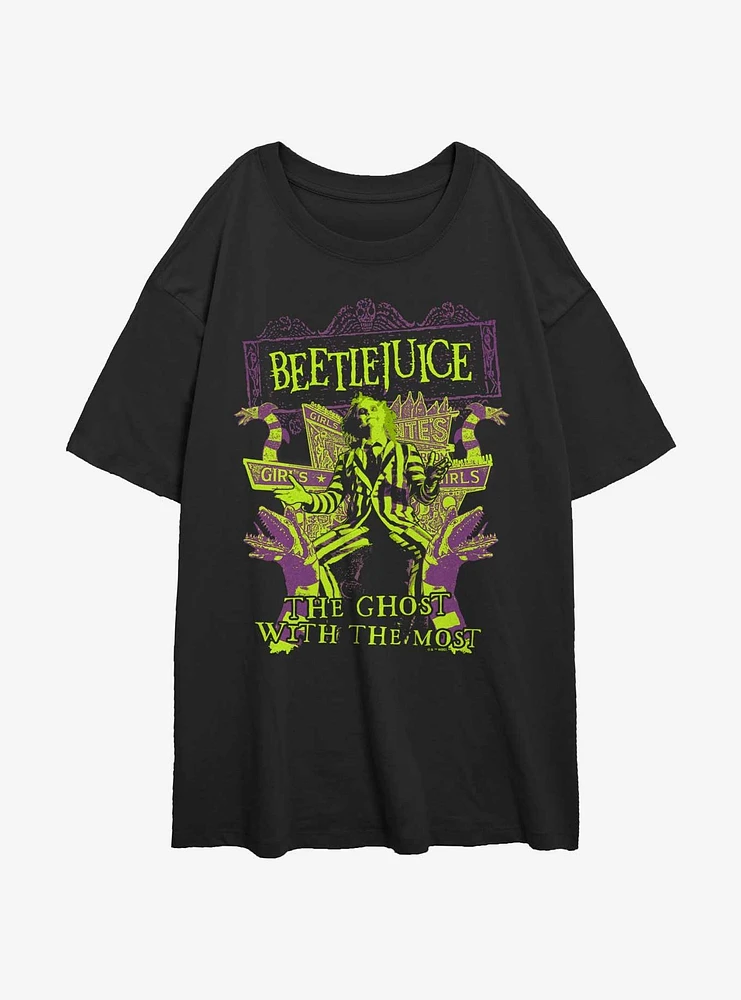 Beetlejuice Welcome Ghost With The Most Womens Oversized T-Shirt