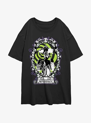 Beetlejuice Carousel Head Framed Womens Oversized T-Shirt