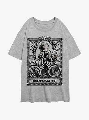 Beetlejuice Tarot Card Womens Oversized T-Shirt