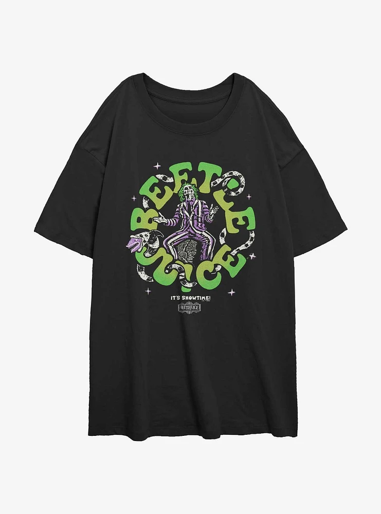 Beetlejuice Groovy Womens Oversized T-Shirt