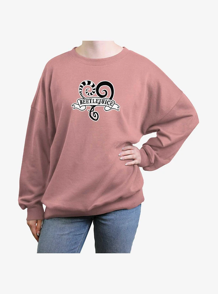 Beetlejuice Sandworm Heart Womens Oversized Sweatshirt