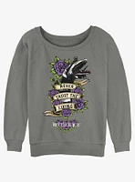 Beetlejuice Never Trust The Living Sandworm Womens Slouchy Sweatshirt