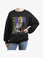 Beetlejuice Side Logo Showtime Womens Oversized Sweatshirt