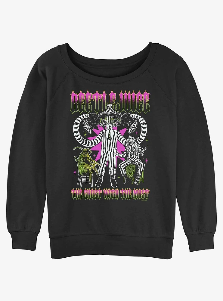 Beetlejuice Heavy Metal Ghost With The Most Womens Slouchy Sweatshirt