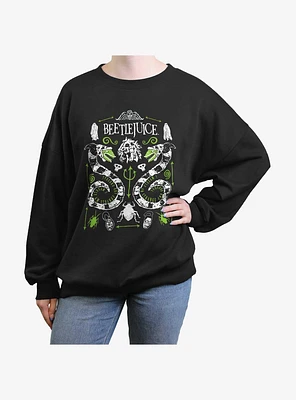 Beetlejuice Sandworm Duo Womens Oversized Sweatshirt