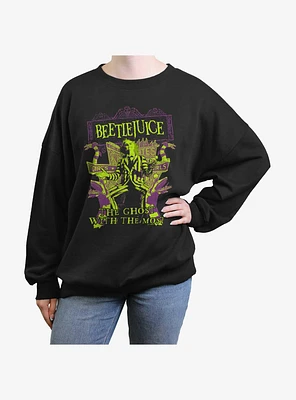 Beetlejuice Welcome Ghost With The Most Womens Oversized Sweatshirt