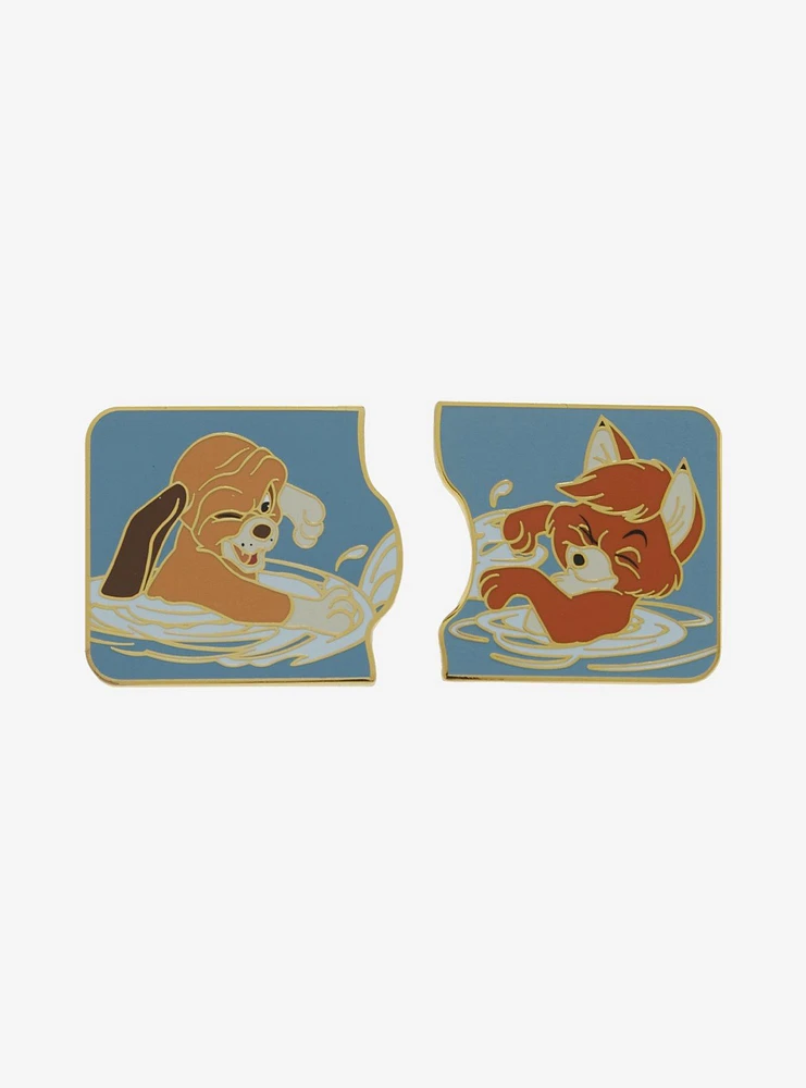 Disney The Fox and the Hound Todd and Copper Splashing Enamel Pin Set