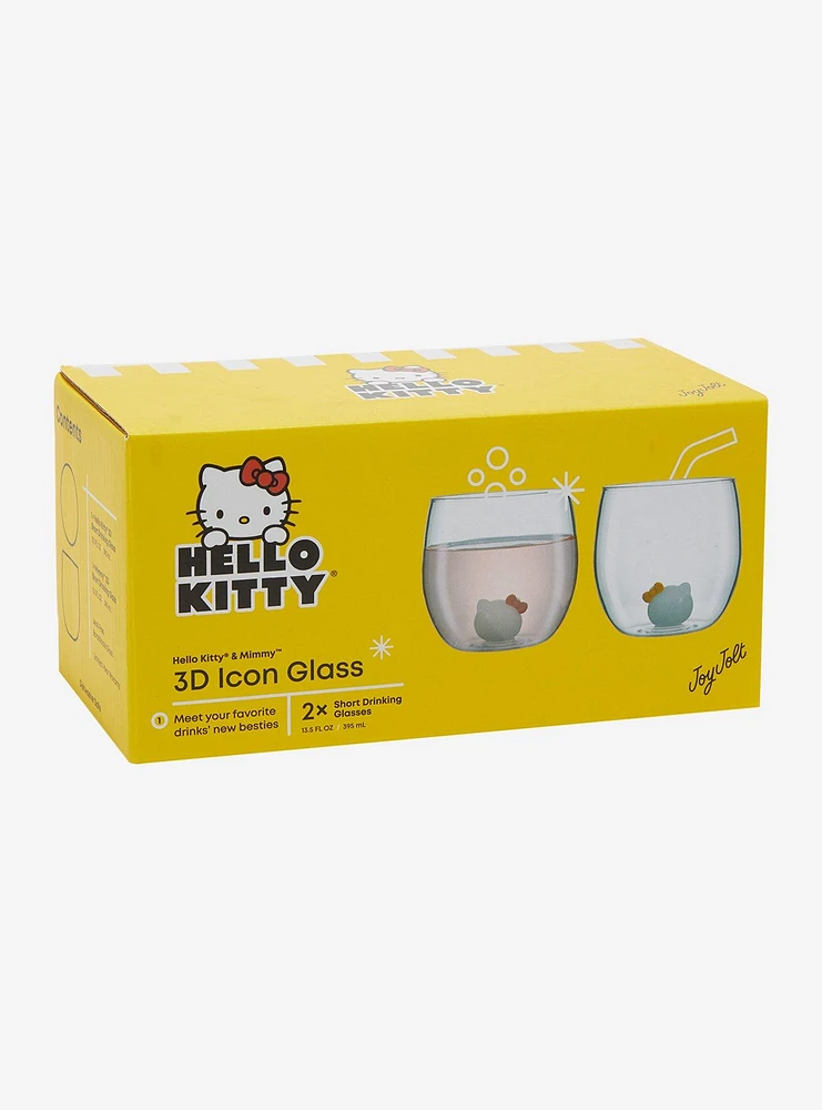 Hello Kitty & Mimmy 3D Icon Glass Cup Set