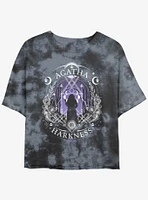 Marvel Agatha Harkness Star Sign Tie Dye Crop Girls T-Shirt Hot Topic Exclusive