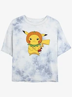 Pokemon Pumpkin Hat Womens Tie-Dye Crop T-Shirt