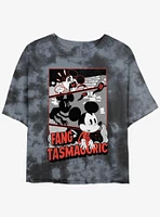 Disney Mickey Mouse Fang Womens Tie-Dye Crop T-Shirt