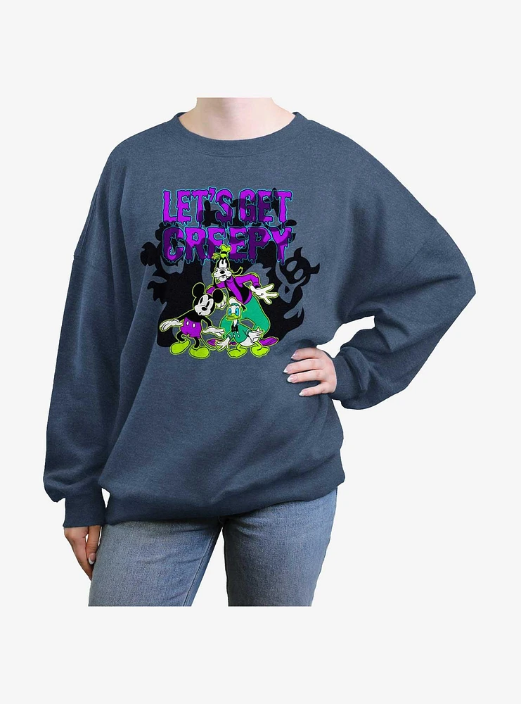 Disney Mickey Mouse Friends Halloween Womens Oversized Sweatshirt