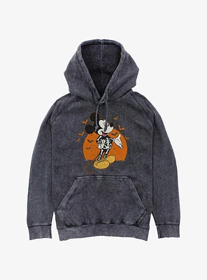 Disney Mickey Mouse Skeleton Costume Full Moon Mineral Wash Hoodie