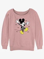 Disney Mickey Mouse Skeleton Jump Womens Slouchy Sweatshirt