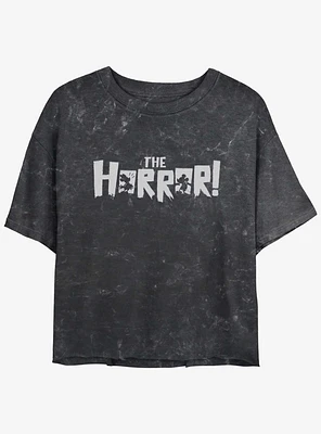 Disney Mickey Mouse The Horror Womens Mineral Wash Crop T-Shirt