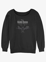 Disney The Haunted Mansion Bat Logo Womens Slouchy Sweatshirt