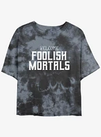 Disney The Haunted Mansion Foolish Mortals Womens Tie-Dye Crop T-Shirt