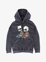 The Simpsons Skeleton Bart And Lisa Mineral Wash Hoodie