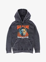 Halloween II Firey Mask Mineral Wash Hoodie