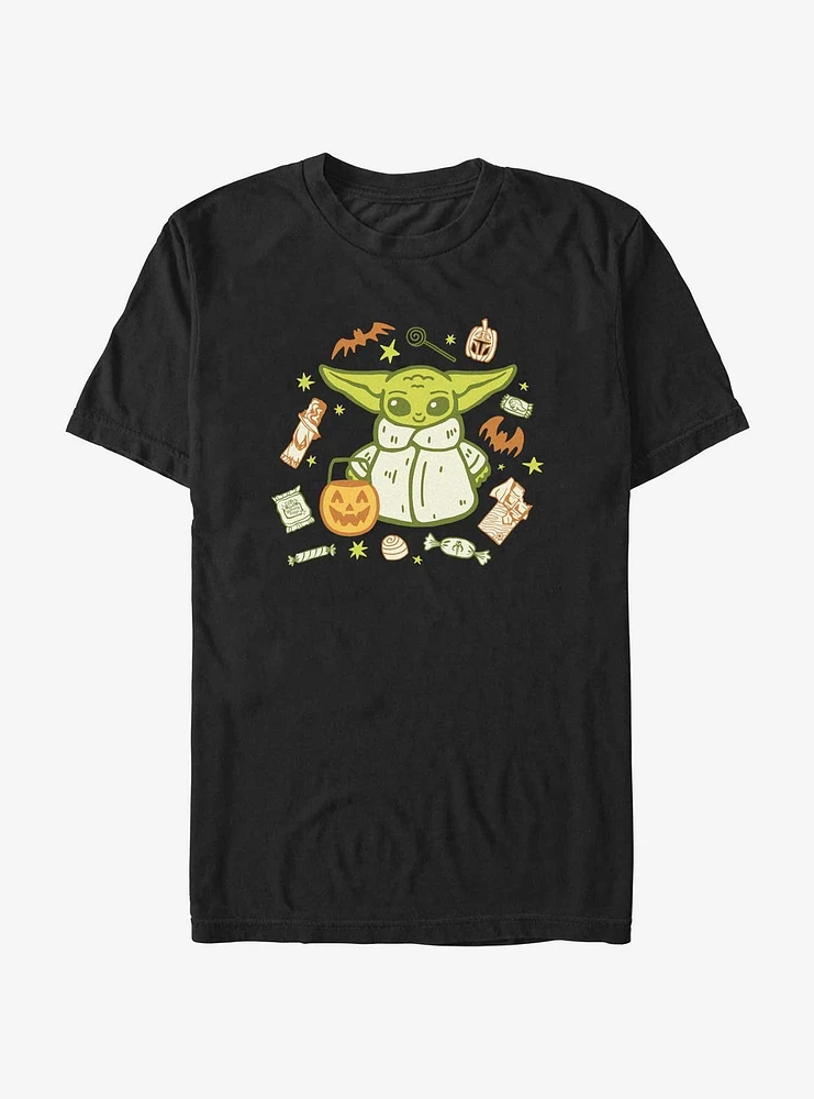 Star Wars The Mandalorian Grogu With Candies T-Shirt