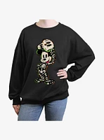 Disney100 Mickey Mouse Skeleton Womens Oversized Sweatshirt